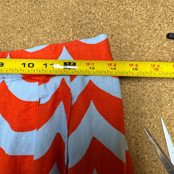 UNIQLO x Marimekko Lokki Linen Cotton Blend Midi Skirt Orange Blue Medium - Picture 6 of 10